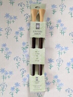 Lantern Moon Straight Knitting Needles Size US 17 12 mm 10" NEW Ebony Wood